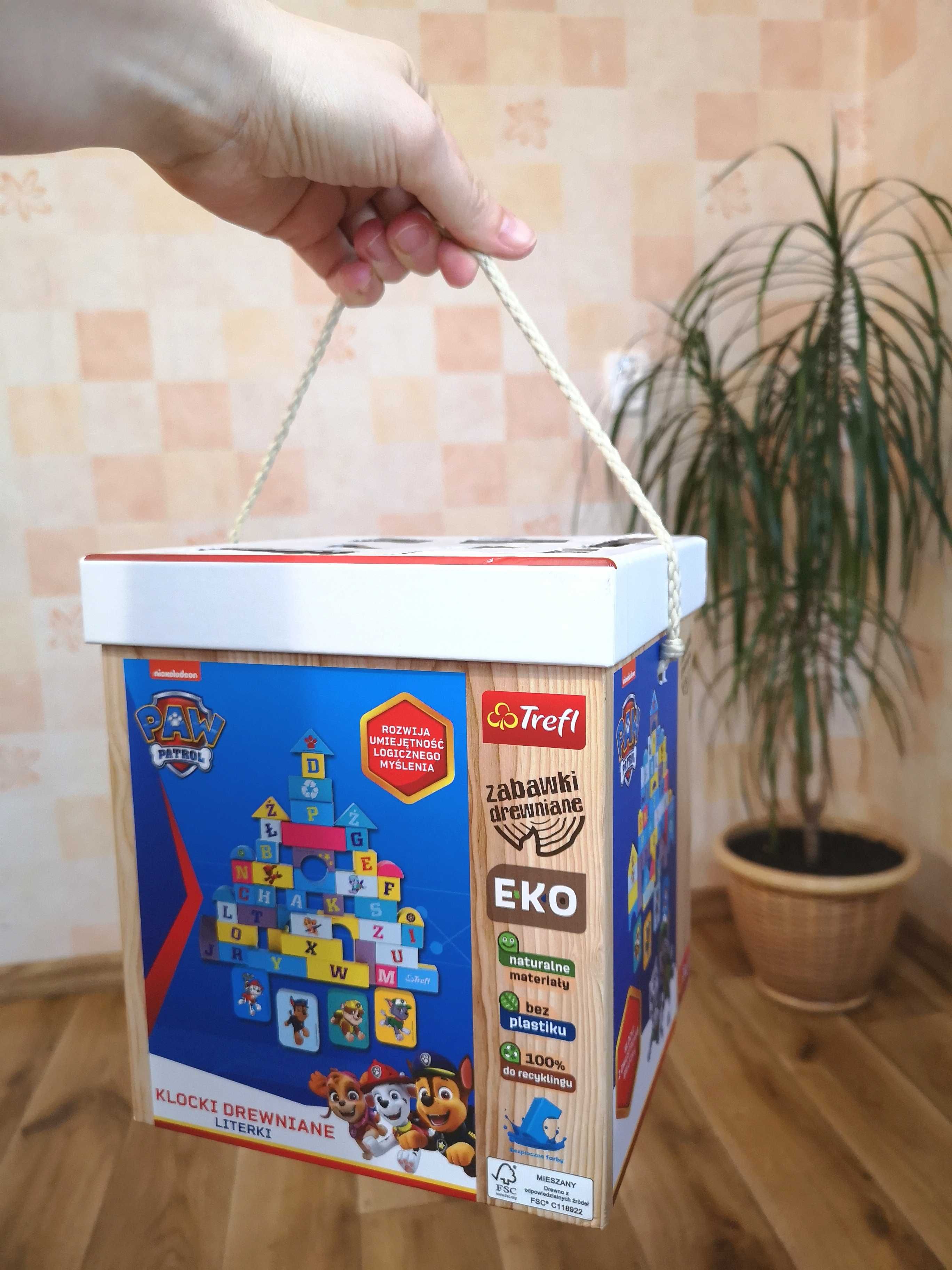Psi Patrol Klocki drewniane ekologiczne z dwustronną grafiką Trefl