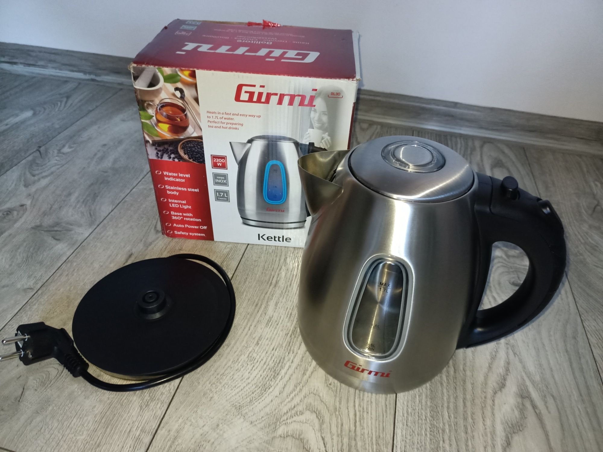 Girmi Bl30 czajnik elektryczny, pojemność 1,7 litra, 2200 W