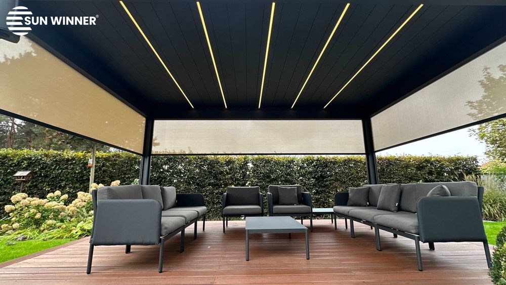 Pergola tarasowa lamelowa