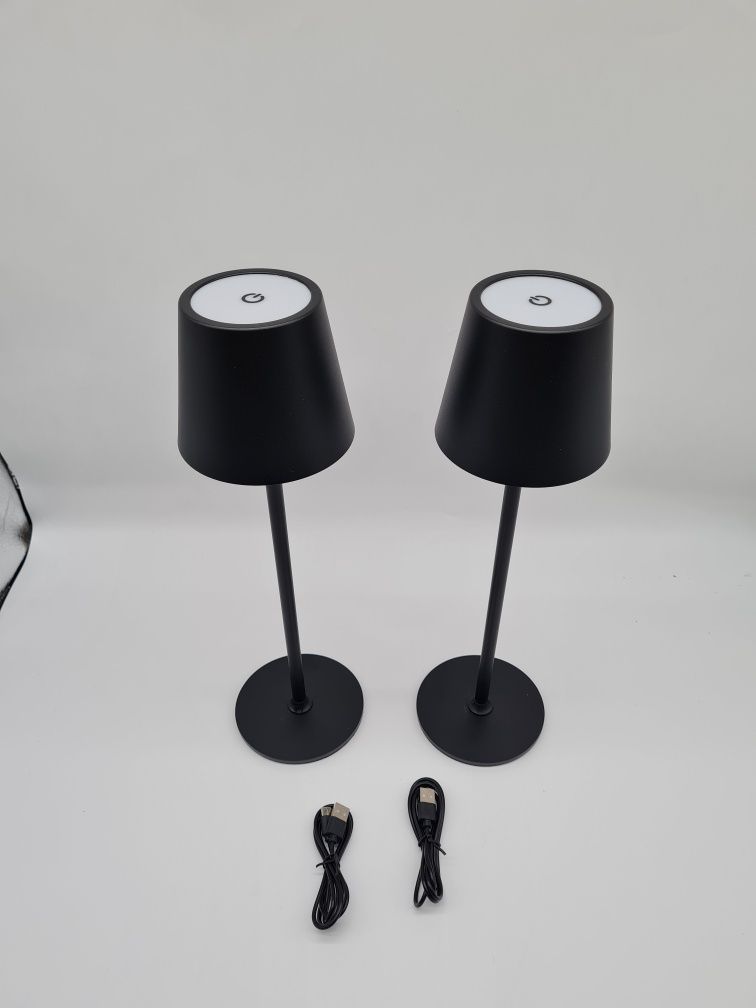 Lampka led stołowa nocna ozdobna 2szt czarna lampki