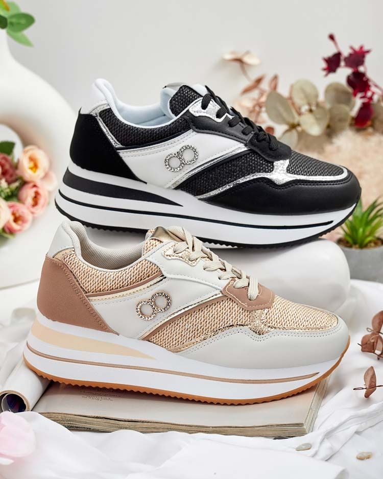 2 KOLORY 36 37 38 sneakersy 39 40 41 na ukrytej koturnie srebrna nić