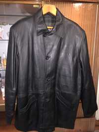 Чорна шкіряна куртка піджак чоловічий XL