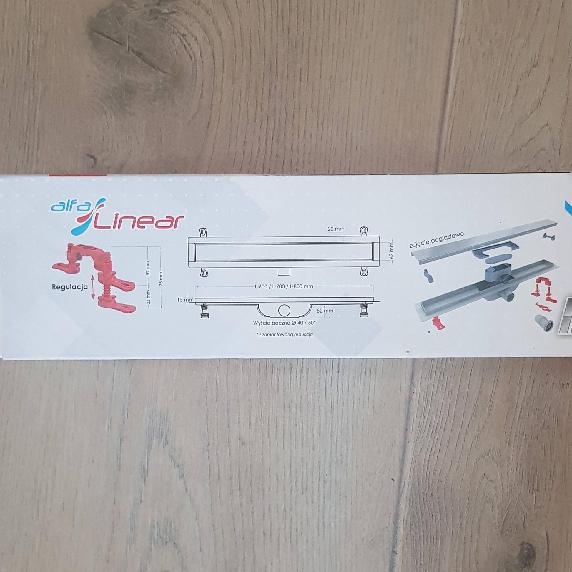 Prysznicowy odpływ liniowy inox L700