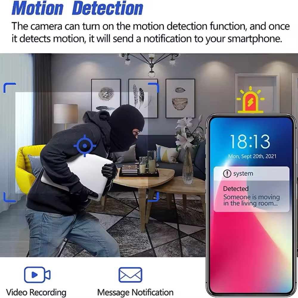 ‼️Мини-камера 1080P на шлейфе | Wi-Fi | датчик движения | V380 Pro