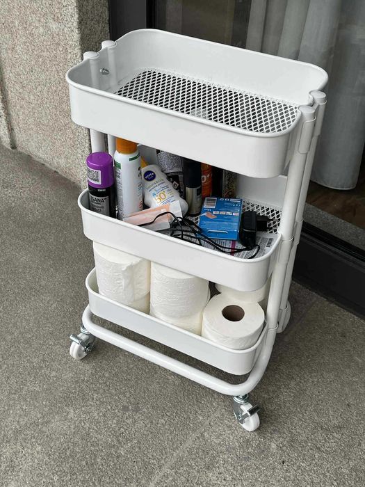 Carrinho IKEA RÅSKOG – Branco, 28x38x61 cm – Em Excelente Estado