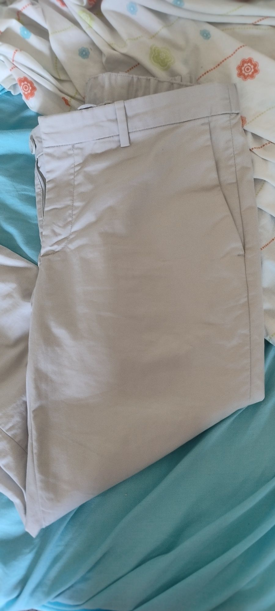 Calça chino Mango n40 bege