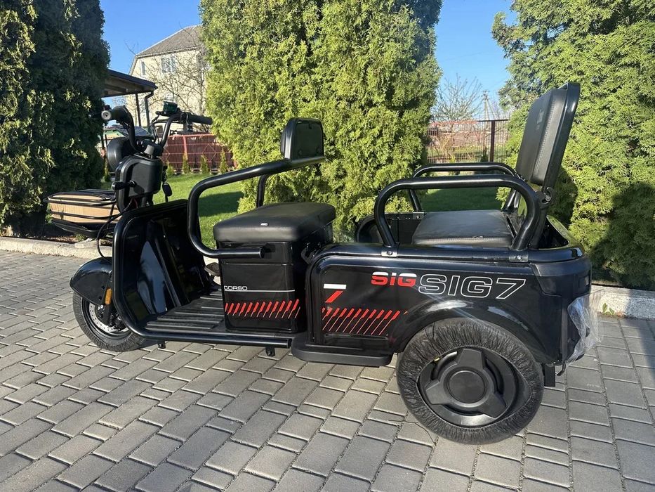 Електроскутер CORSO SIG7 1200W 72V/23AH Трицикл, Безкоштовна доставка!