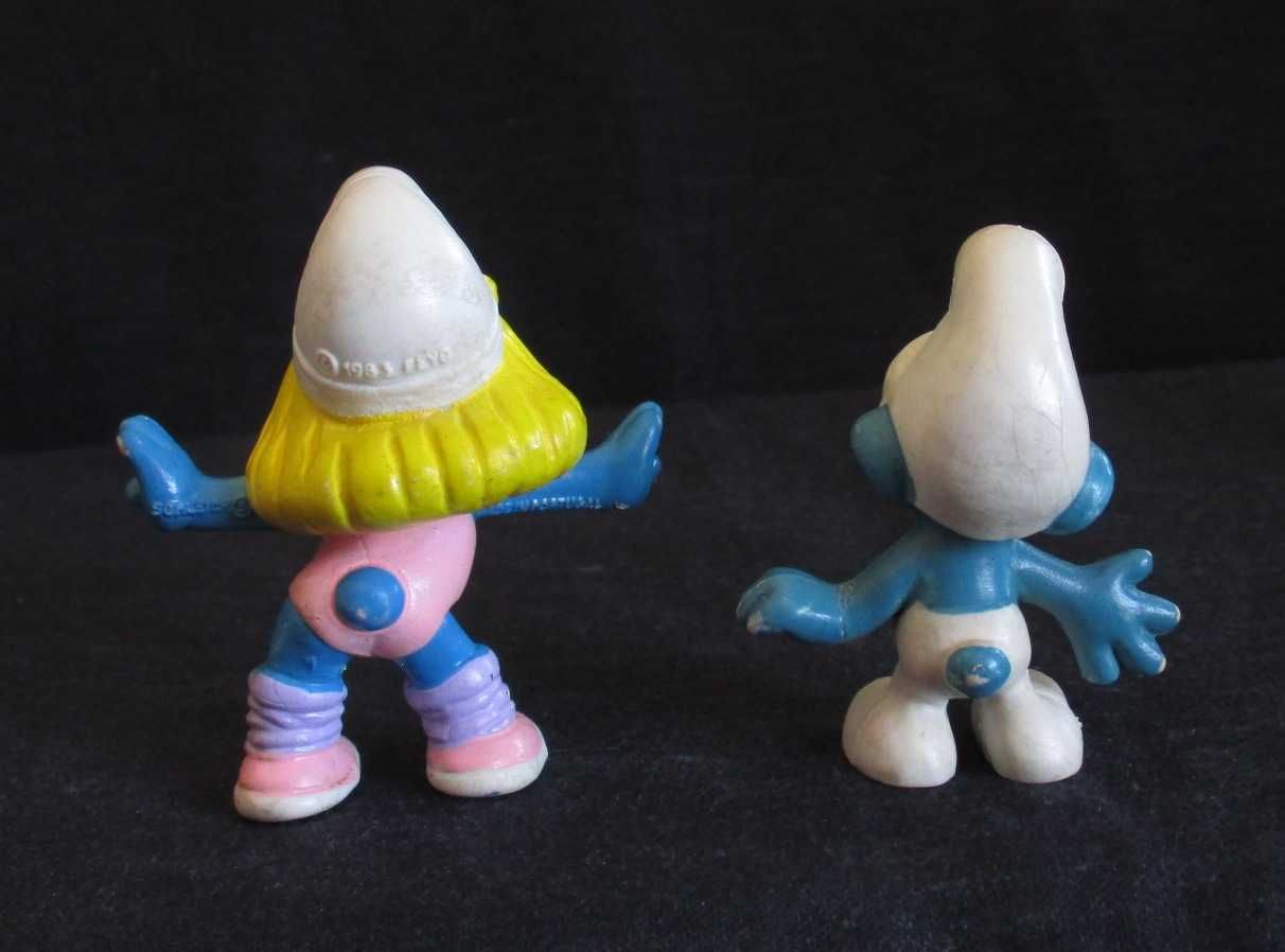 2 Bonecos Estrunfes Smurfs Peyo anos 80