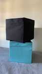 Caixas arrumaçã tecido ikea preto e azul