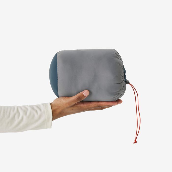 Casaco de penas de Trekking montanha com capuz Azul - MT500 -10°C -