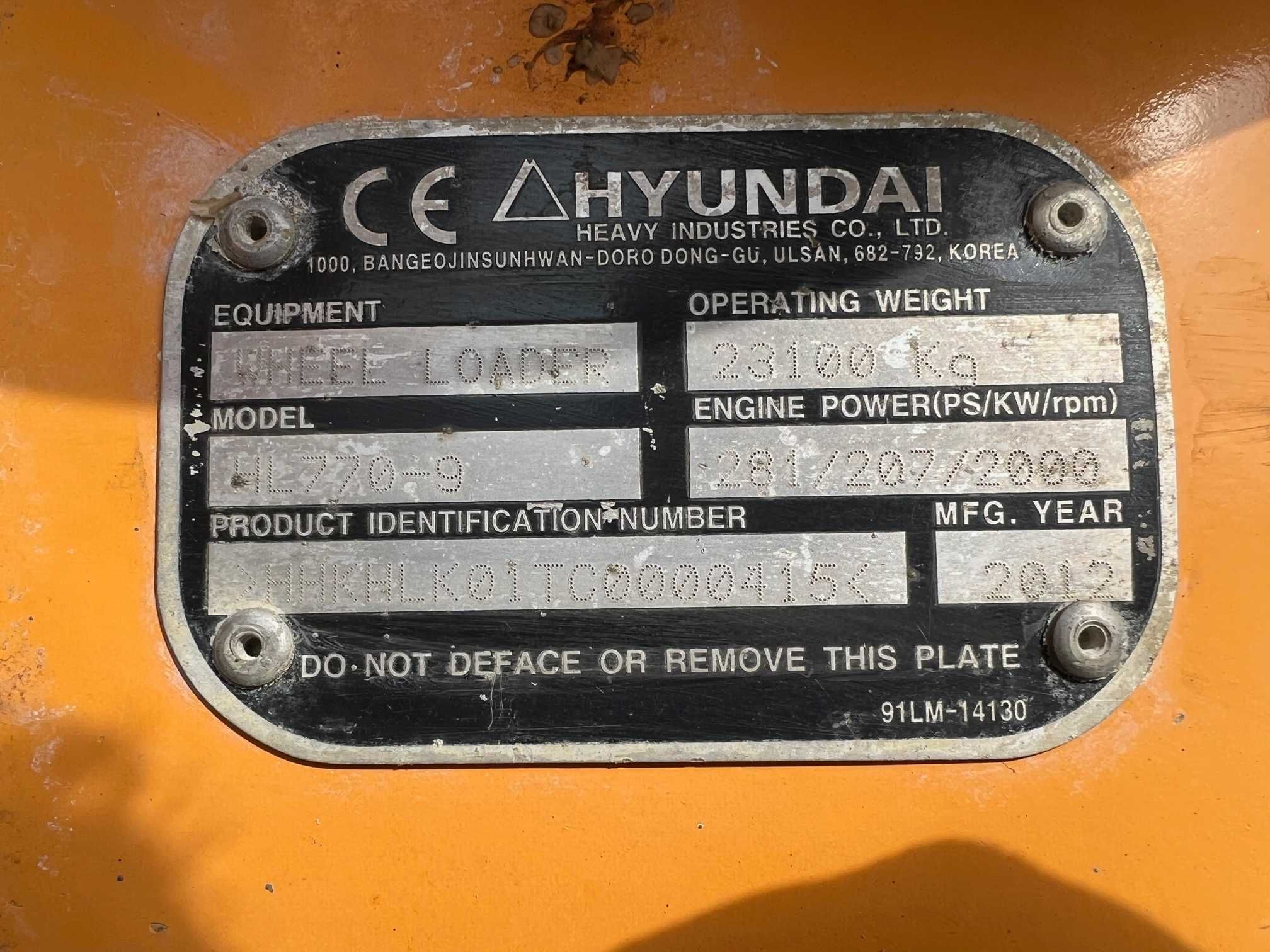 Ładowarka kołowa Hyundai HL770-9