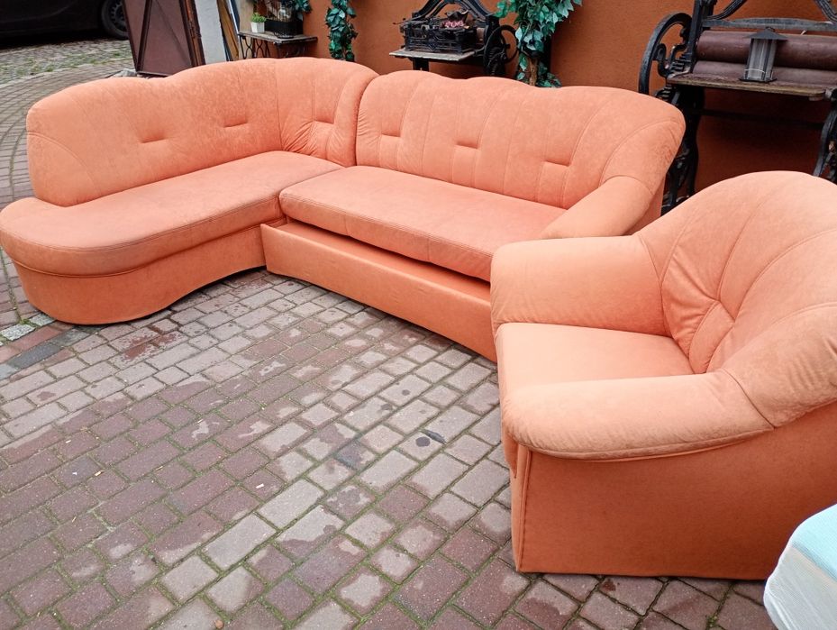 Narożnik rozkładany z fotelem