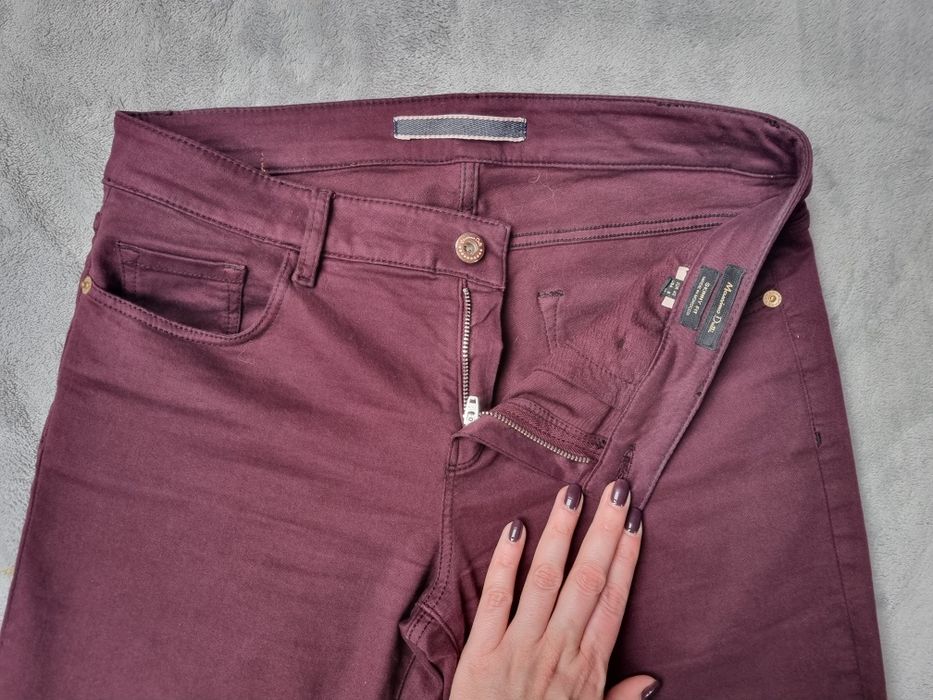 Bordowe spodnie Massimo Dutti, rozm. 40