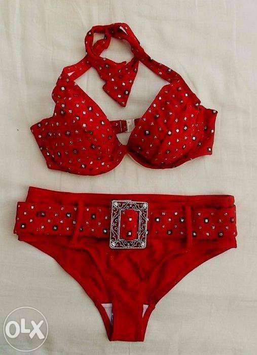 Kostium strój kąpielowy bikini r. S czerwony