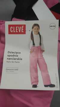 Spodnie narciarskie 146/152 różowe dziewczęce, nowe, Cleve