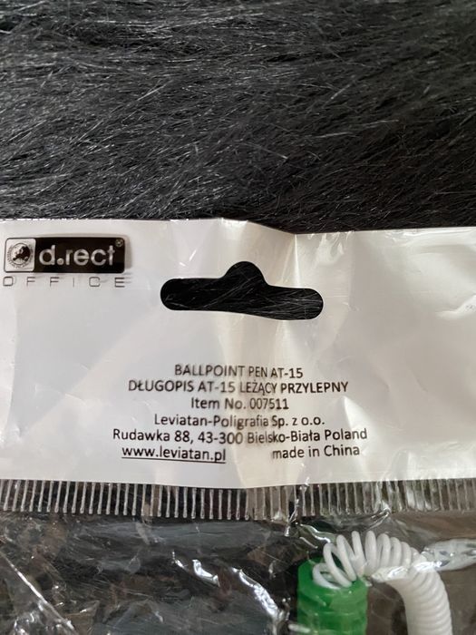 Długopis leżący na sprężynce do przyklejenia biuro szkoła