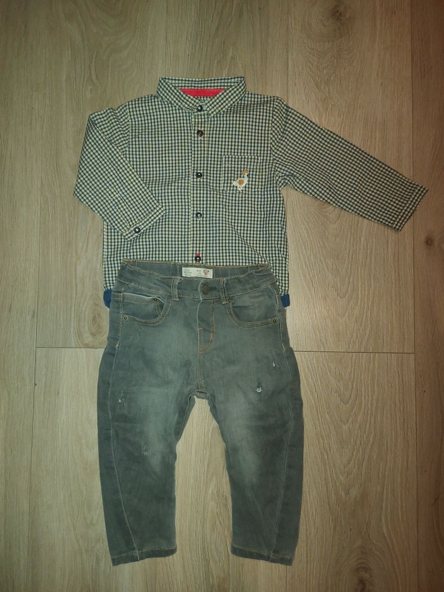 Komplet 80 Zara koszulobody i spodnie