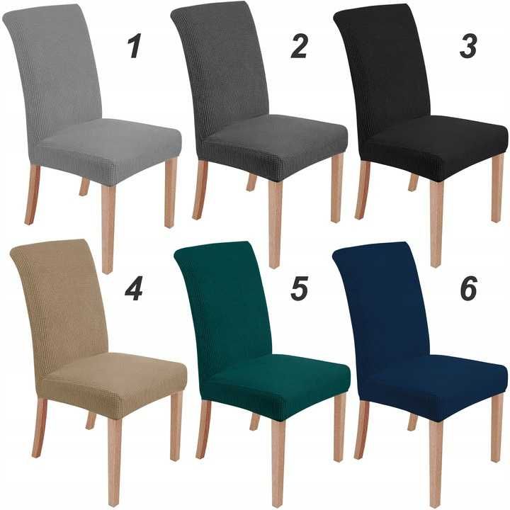 Pokrowce na krzesła 6 sztuk żakardowe uniwersalne ( 6 kolorów) OKAZJA