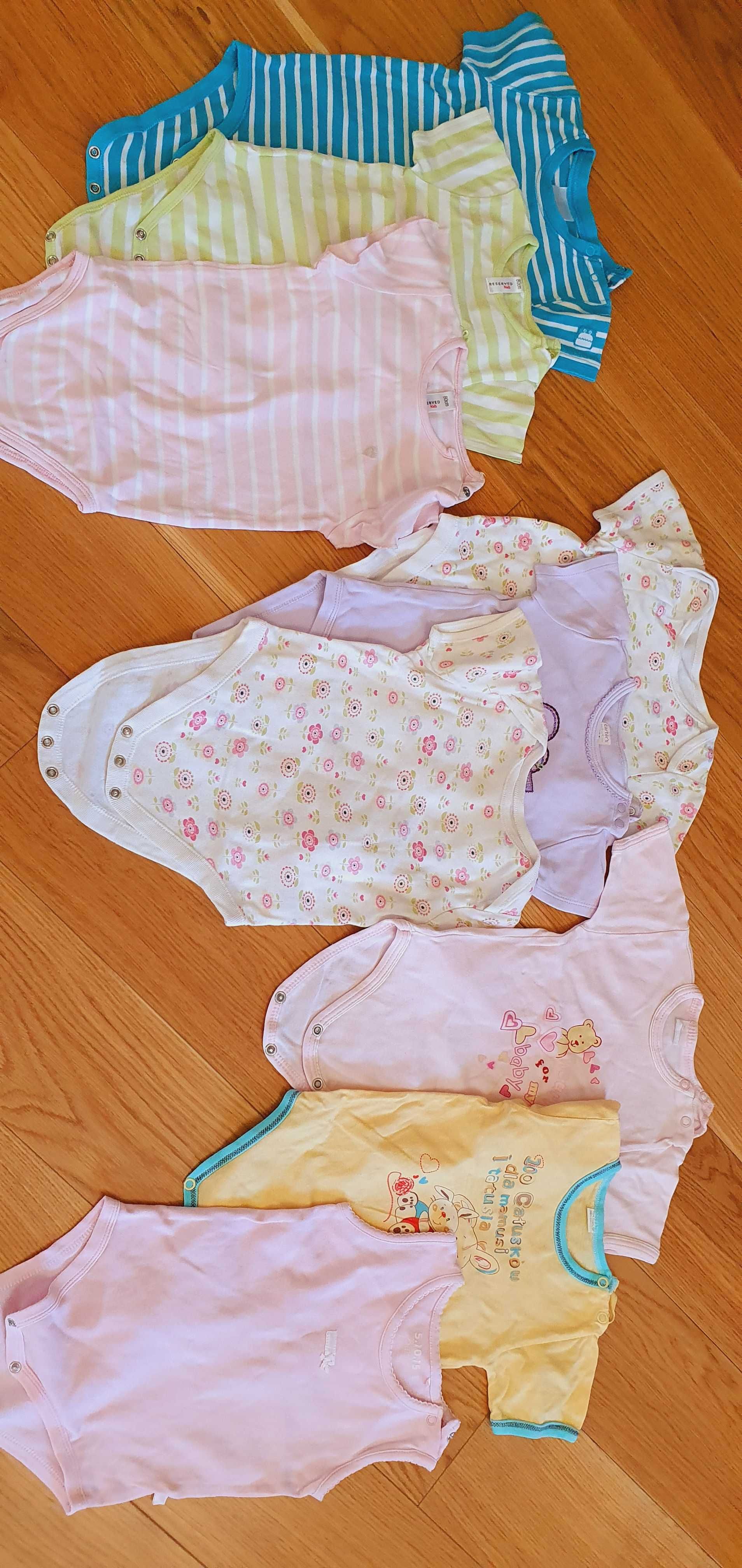 Ubranka dla dziewczynki – rozmiar 80 cm (9 do 12 miesięcy)  – 68 szt.