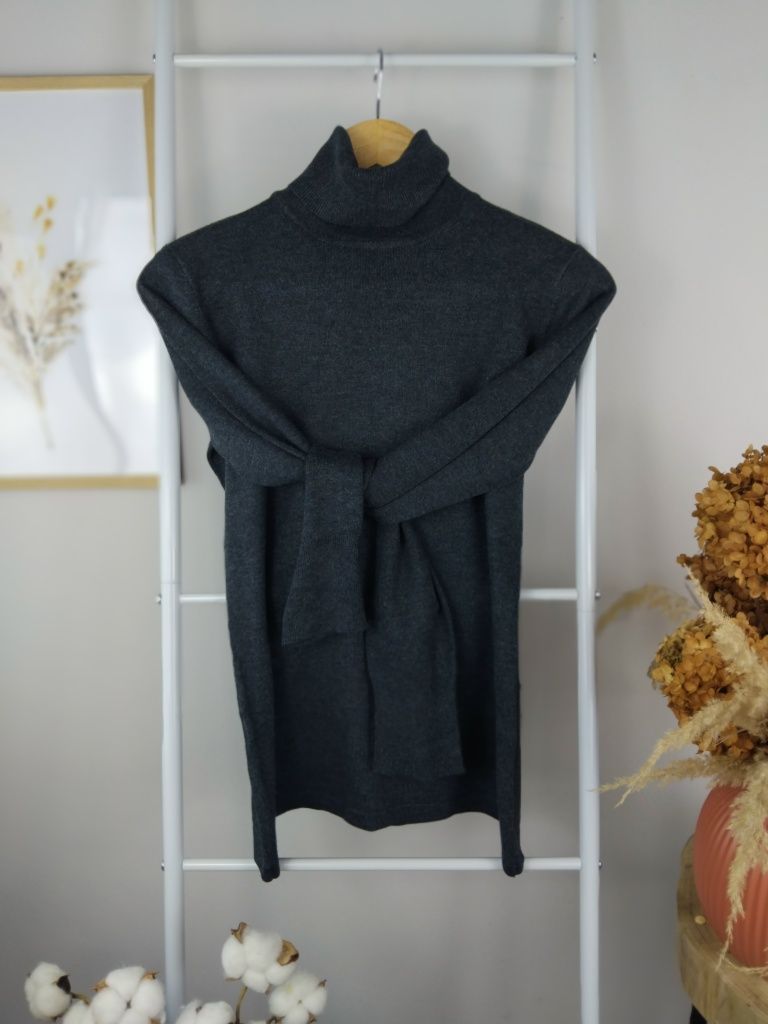 Jedwabny sweter z golfem sweterek rayon Tatuum bluzka klasyczna golf