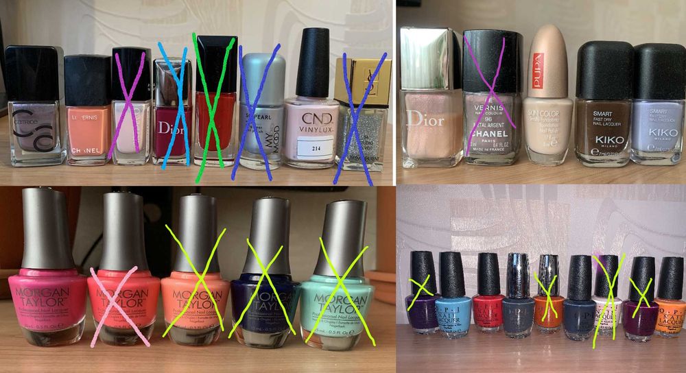 Лак для ногтей Morgan Taylor OPI ORLY CND Chanel KiKo Pupa Dior Catric