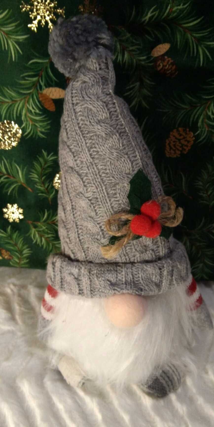 Krasnal Lalka gnom lampka ozdoba świąteczna Mikołaj elf dekoracja