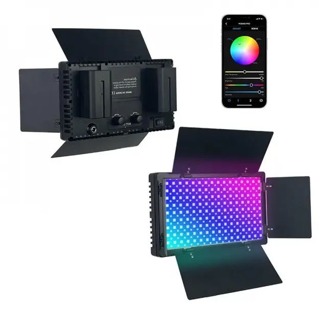 Комплект лампа відеосвітло LED Pro 600 RGB акб 4400 2шт.ЗП,сумка