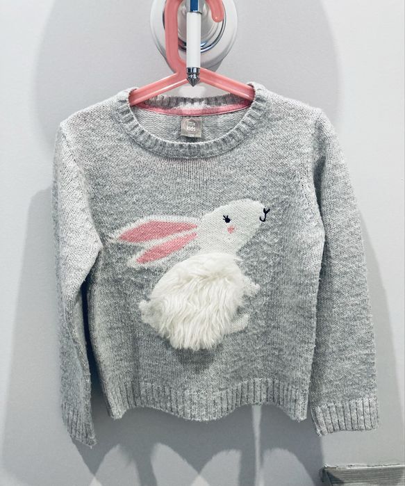 Wełniany sweter dla dziewczynki rozmiar 128cm