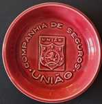 Cinzeiro em ceramica Companhia de Seguros UNIÃO da Secla