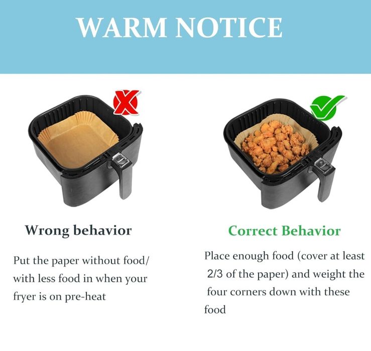 Kwadratowe wkładki do frytkownicy powietrznej