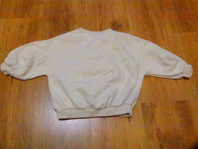 rozm 98 NEXT bluza kremowa szeroka naszywki maskotki