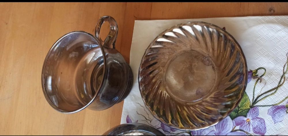 Filiżanki cukiernica vintage retro