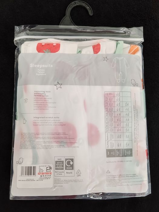 3 pak pajace niemowlęce, rozmiar 68cm