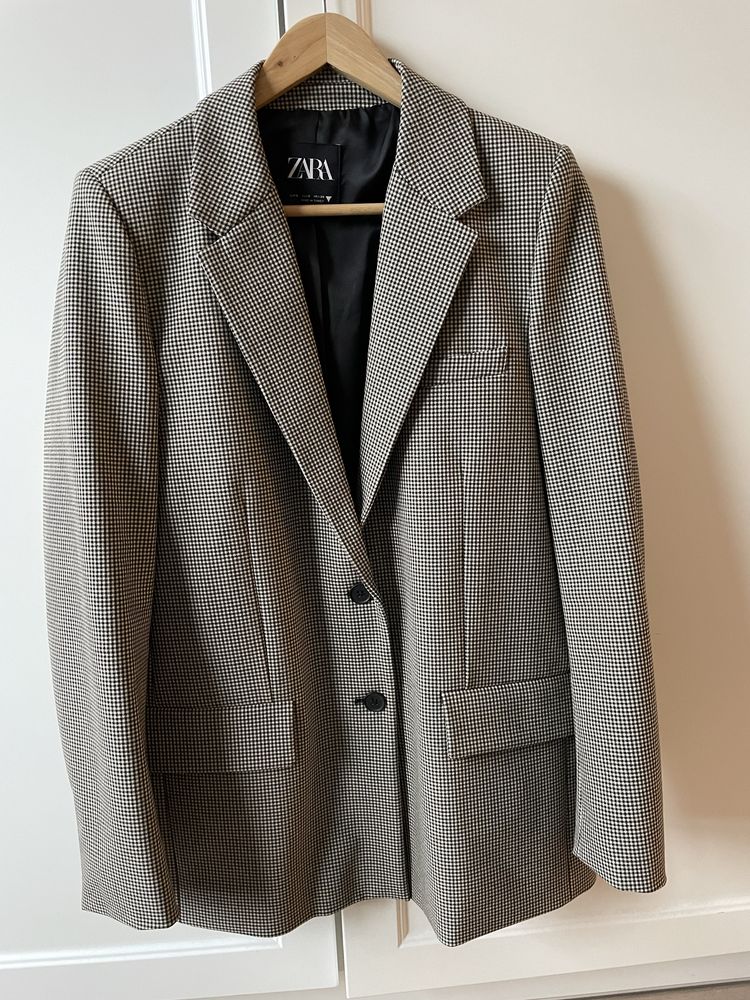 Marynarka Zara w drobną kratkę r. 38