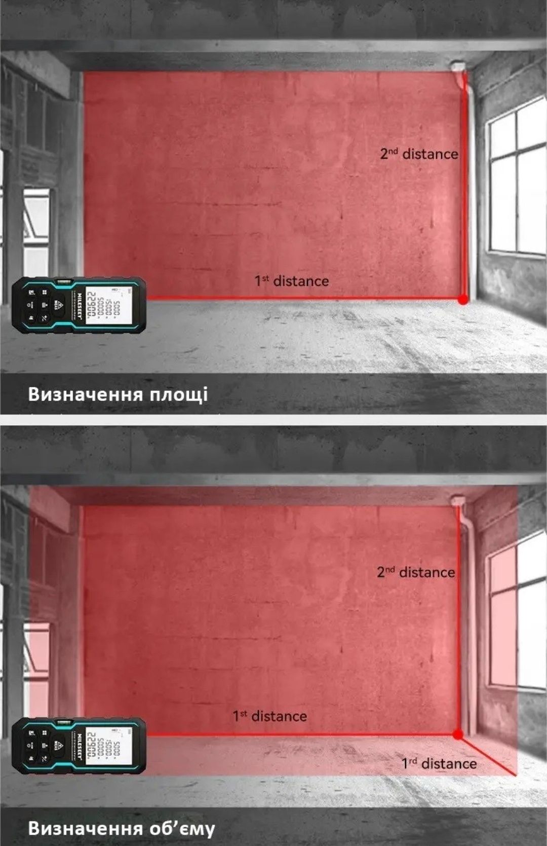 Лазерний далекомір MILESEEY S6 40m лазерна рулетка дальномер лазерный