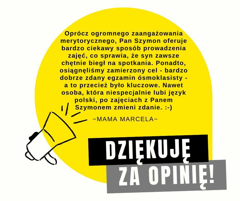 Korepetycje z POLSKIEGO/matura 2026/egzamin ósmoklasisty 2026/ONLINE