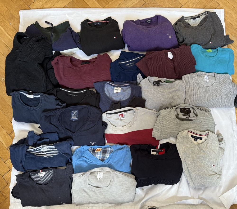 Bulk swetrow paczka ubrań 23 sztuk tommy hilfiger hugo boss gant