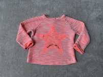 98 bluzeczka sweter bluza róż gwiazdka cekiny h&m f&f ubranka neon