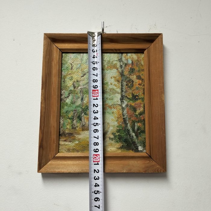 Stary obraz malowany na desce mały 4