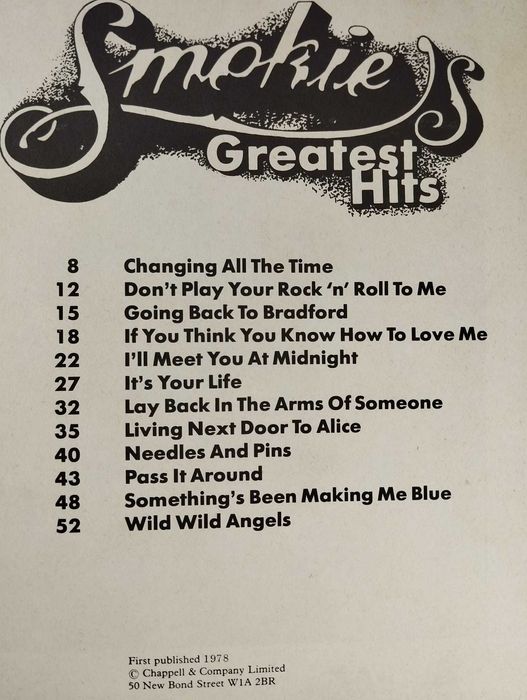 Partituras Smokies, Greatest Hits