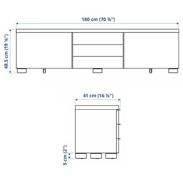 BESTÅ BURS Szafka pod TV połysk 180x41x49 Ikea Besta Nowa w kartonie