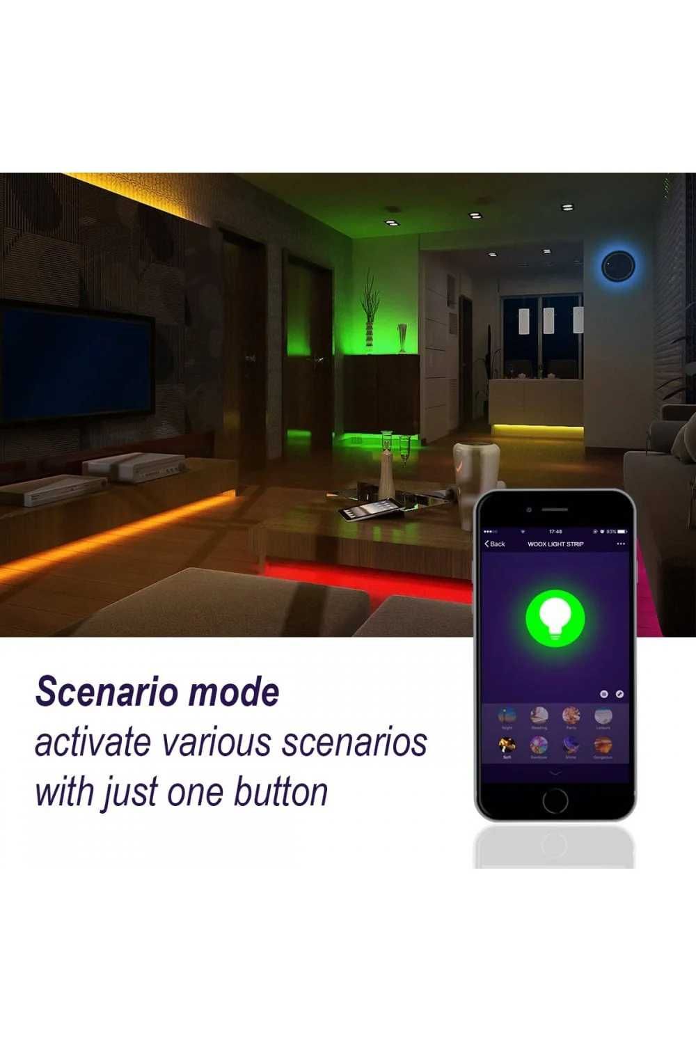 Fita LED RGB de iluminação Inteligente controlada através do Telemóvel
