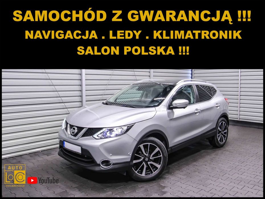 Nissan Qashqai Salon POLSKA + SERWIS + 1wła. + Navi + SKÓRA + Panorama + FULL LED