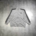 MĘSKA Bluza Bawełna Rozpinana Adidas Stójka Suwak Małe Logo Sportowa