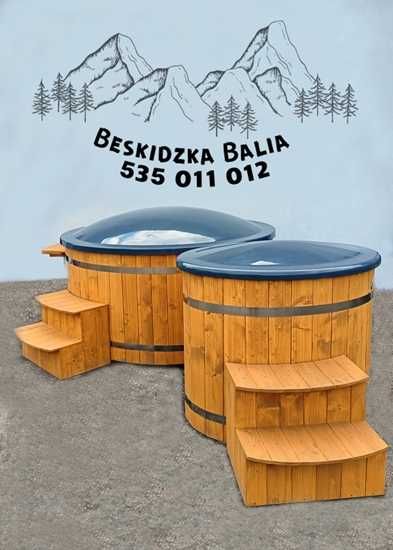 Beskidzka Balia - całoroczne spa ogrodowe, jacuzzi, wanna,3osoby