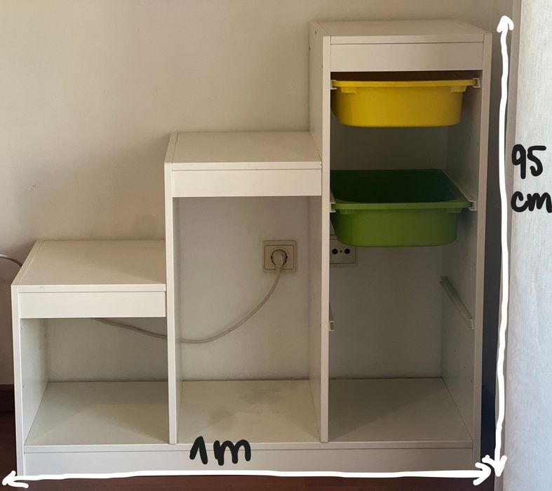 Estante Modular Branca c/ Gavetas - 95x100cm - Como Nova!