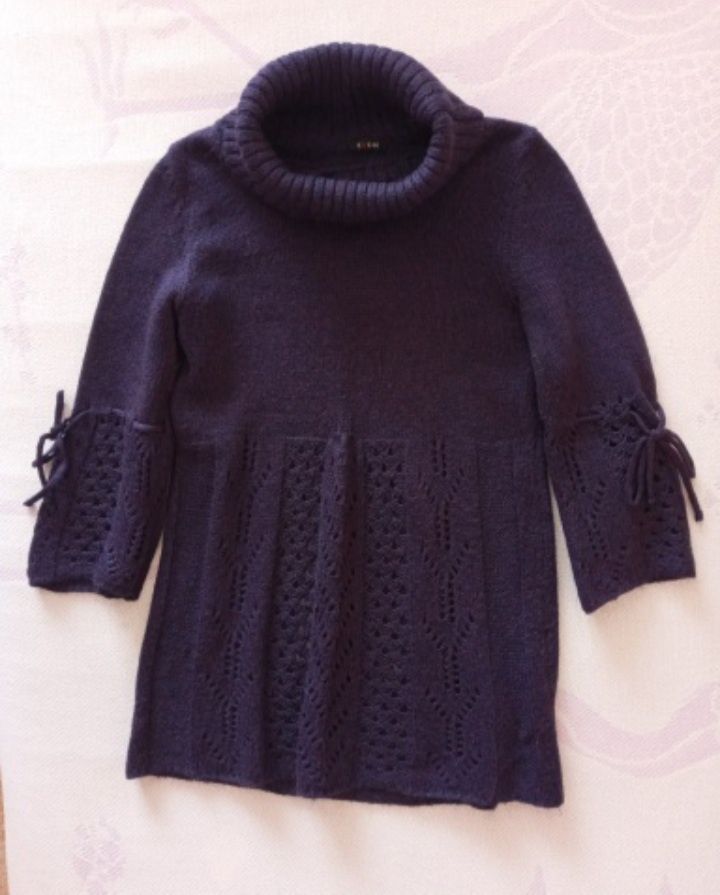 Кофта Benetton,свитер Италия шерстяной туника для подростков кордиган