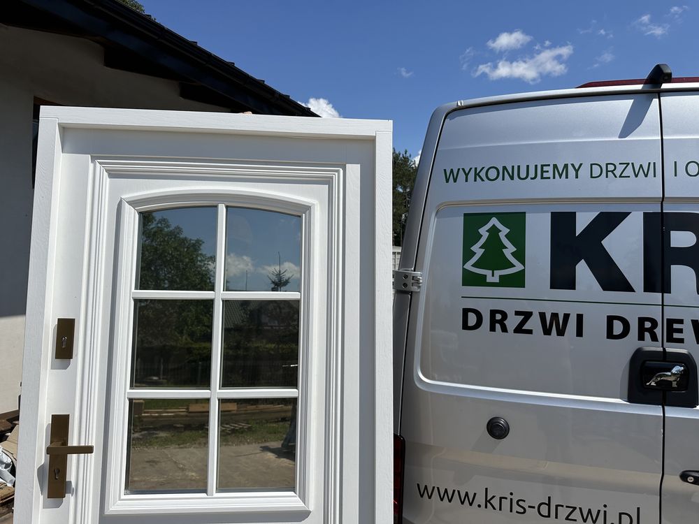 Drzwi zewnętrzne drewniane Amerykańskie Białe Montaż  Cała Polska