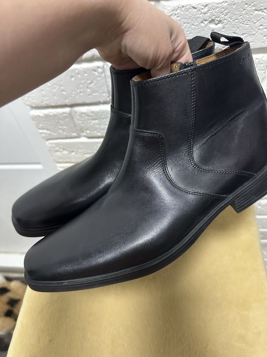 Мужские брендовые челси ботинки Clarks. Новые! Кожа.Оригинал.Р.42
