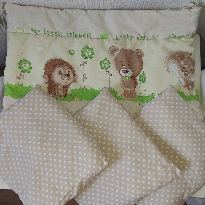 Постільна білизна, бортики для ліжка, подушка для немовлят, матрасик